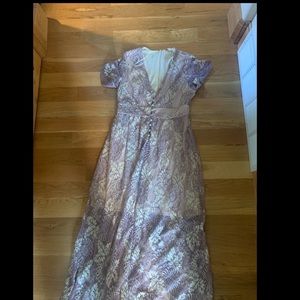 A white and purple long dress